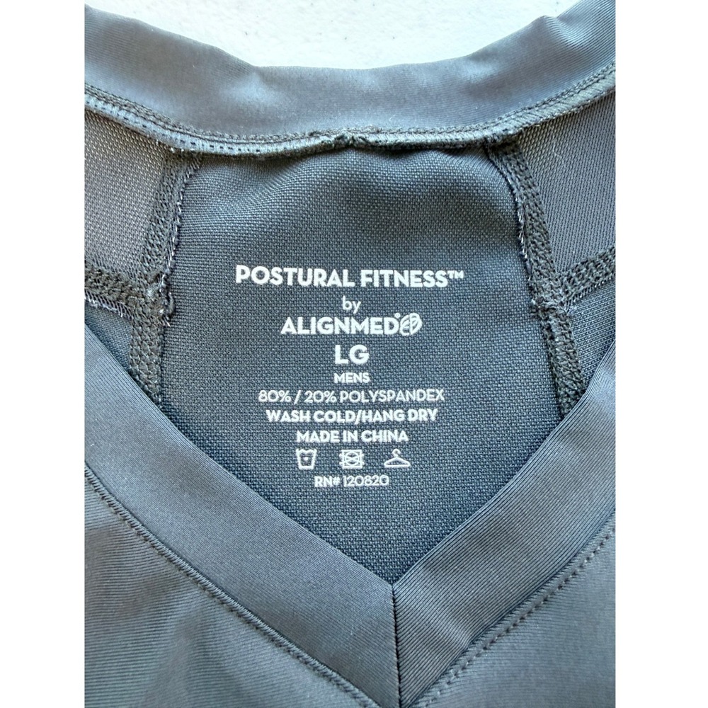Alignmed Postural Fitness Mens Shirt Size L Charcoal Grey Excellent